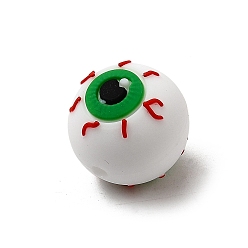 Eye Хэллоуин силиконовые фокусные бусины, жевательные бусины для чайников, DIY уход за ожерельем, зеленый лайм, глаз, 17x16.5 мм, отверстие : 2 мм