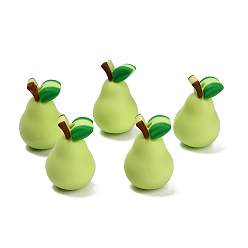 Pear Силиконовые бусины, фокусные бусы, зелёные, груша, 26x18x16 мм, отверстие : 2 мм
