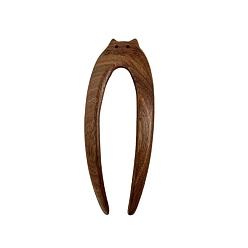 Кокосово-Коричневый Деревянные заколки для волос, аксессуары для волос для женщин, кошка, кокосового коричневый, 130 мм