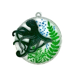 Осьминог Силиконовые формы для подвески на тему океана своими руками, формы для литья смолы, для уф-смолы, изготовление ювелирных изделий из эпоксидной смолы, образец осьминога, 91x88x6 мм, отверстие : 1.8 мм