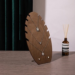 Верблюжий Подставки для демонстрации ювелирных изделий в виде кулонов из МДФ и железа в форме листьев., ожерелья держатель для органайзера ювелирных изделий, платина, верблюжие, 16x7.2x25 см