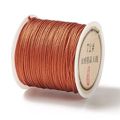 Sienna 50 Yards Nylon Chinese Knot Cord, Nylon Jewelry Cord for Jewelry Making, Sienna, 0.8mm