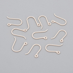 Розовый Крючки серьги из смолы, провод уха, с горизонтальной петлей, туманная роза, 12x9 мм, отверстие : 0.8 мм, 24 датчик, штифты : 0.5 мм