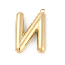 Letter N 304 подвески из нержавеющей стали, ионное покрытие (ip), буквенное очарование, Письмо N, 38x25x7 мм, отверстие : 2.2 мм