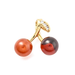 Помидор Латунные микро проложить кубического циркония подвески, cmолой, черри прелести, помидор, 13.5x14.5x7.5 мм, отверстие : 3x2 мм