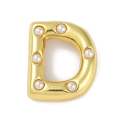 Letter D Латунные подвески, без кадмия, без никеля и без свинца, с абс, Письмо ~ Z, Буква D, 21x17.5x6.5 мм, отверстие : 3.5 мм