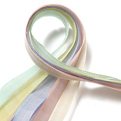Couleur Mélangete Ensembles de rubans rayés en polyester et nylon, pour la fabrication de nœuds papillon, emballage cadeau, couleur mixte, 3/8 pouces (9~11 mm), environ 5.00 yards (4.57m)/sac