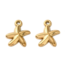 Золотой 304 подвески из нержавеющей стали, морская звезда, ионное покрытие (ip), золотые, 16x14x2.5 мм, отверстие : 1.5 мм
