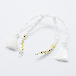 Белый Плетеные шнур нейлона для поделок браслет решений, с 304 фурнитурой из нержавеющей стали, белые, 6 дюйм ~ 6-3/4 дюйм (150~170 мм) x 1~5x1~2 мм