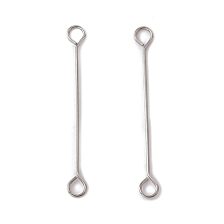 Нержавеющая Сталь Цвет Не тускнеет 304 подвески-соединители из нержавеющей стали, форма палочки, цвет нержавеющей стали, 25x3x0.5 мм, отверстие : 1.8 мм