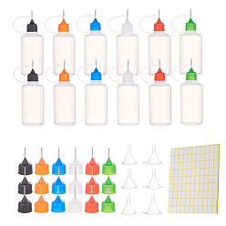 Mixed Color Plastic Squeeze Bottle, Plastic Replace Head and Transparent Plastic Funnel Hopper, Mixed Color, 30x17mm