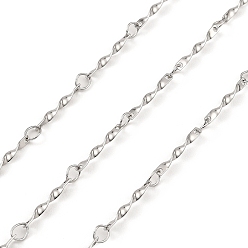 Нержавеющая Сталь Цвет Устойчивые к потускнению ручная работа 304 нержавеющая сталь витые звенья цепи, пайки, с катушкой, цвет нержавеющей стали, 13x1.5x1.5 мм, около 32.81 футов (10 м) / рулон