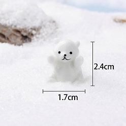 Белый Украшение дисплея смолы, белый медведь, белые, 17x24 мм