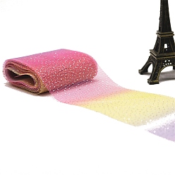 Камелия Ленты сетки деко полиэстера, Радужный градиент цвета блестящий тюль ткань, для подарочной упаковки diy craft, украшение стены домашней вечеринки, камелия, 2-3/8 дюйм (60 мм), около 5.00 ярдов (4.57 м) / пачка