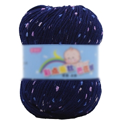 Темно-Синий Полиэфирная пряжа, твидовая пряжа, для свитера-шапки, для вязания крючком принадлежности, темно-синий, 2 мм, около 85.30 ярдов (78 м) / моток