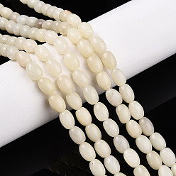 Белый Опал Натуральный белый опал африканские бусы пряди, рис, 7~8.5x6~6.5 мм, отверстие : 0.8 мм, около 46~48 шт / нитка, 14.96~15.35 дюйм (38~39 см)
