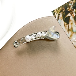 Серый Заколки для волос из акрила и крокодила, аксессуары для волос для женщин и девочек, серые, 76 мм