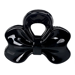Черный Пластиковые зажимы бантом коготь волос, аксессуары для волос для женщин и девочек, чёрные, 73x56x40 мм