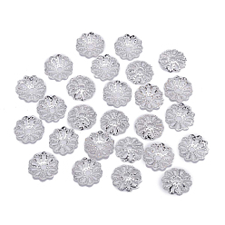Серебро Железа цветок крышки шарика, многолепестковая филигранная находка, серебряный цвет гальваническим, 7 мм, 200 шт / пакет