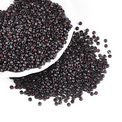 Кокосово-Коричневый Цилиндр Пикассо из стеклянных бисеринок, кокосового коричневый, 2~2.5x1.5~2 мм, отверстие : 1 мм, Около 3030 шт / 50 г