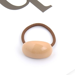Marron Clair Élastiques à cheveux ovales en acrylique, support de queue de cheval pour femmes filles, bisque, 31x23x75mm