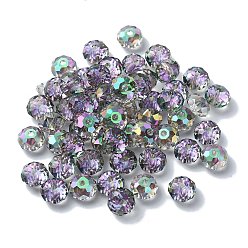 Шифер Серый Ab цветные стеклянные бусины, граненые, шайба, шифер серый, 6x4 мм, отверстие : 1.4 мм