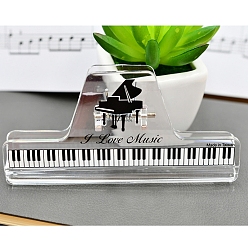 Klavier Transparenter Notenheftclip aus Kunststoff, Notenseitenhalter, Klavier, 118x60x20 mm