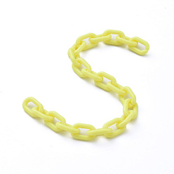 Желтый Непрозрачные акриловые кабельные цепи ручной работы, желтые, 15x9x3 мм, 39.37 дюйм (1 м) / прядь