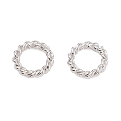 Платина Латунные паяные закрытые соединительные кольца, витых круглых, платина, 6x1 мм, внутренний диаметр: 3.5 мм