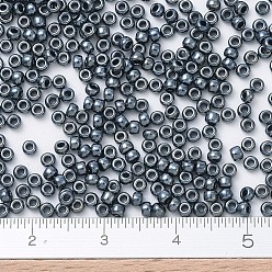 (RR451) Gunmetal MIYUKI Round Rocailles Beads, Japanese Seed Beads, 11/0, Metallic Colours, (RR451) Gunmetal, 2x1.3mm, Hole: 0.8mm, about 50000pcs/pound