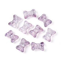 чертополох Выпечка расписные прозрачные стеклянные бусины, бантом, чертополох, 10x14.2x7.5~8 мм, отверстие : 1 мм, Около 800 шт / 1000 г