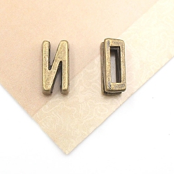 Letter N Тибетский стиль сплава Silde амулеты, Письмо ~ Z, античная бронза, Письмо N, 11x5x4 мм, отверстие : 7x2 мм