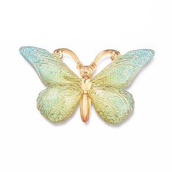 Зеленый Пластиковые подвески градиентного цвета, бабочка, зелёные, 38x22.5x5.5 мм, отверстие : 1.2 мм