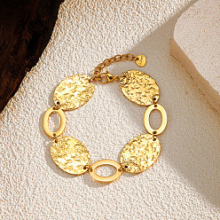 Oval 304 из нержавеющей стали ссылку цепи браслеты, золотые, овальные, 6-1/4 дюйм (16 см)