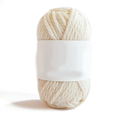 Белый Шерстяная пряжа, для ткачества, вязание крючком, белые, 5 мм, около 54.68 ярдов (50 м) / моток