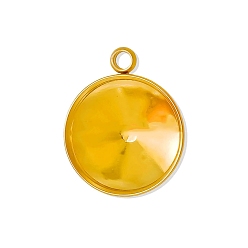 Круглые 304 Настройки кабошон из нержавеющей стали кулон, для причудливого камня, золотые, круглые, лоток : 12 мм, 16x13 мм