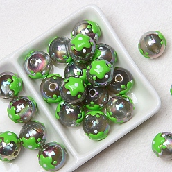 Звезда Зеленые акриловые бусины, круглые, звезда, 16 мм