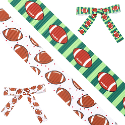 (52) Непрозрачная лаванда 9m 2 стили регбийная тематика термопереводные полиэстеровые репсовые ленты, разноцветные, 7/8 дюйм (22 мм), 4.5 м / стиль