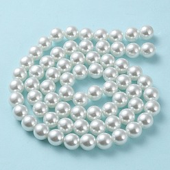 White Baking Painted Pearlized Glass Pearl Round Bead Strands, White, 12mm, Hole: 1.5mm, about 70pcs/strand, 31.4 inch