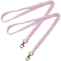 Pink 2шт. полиэстеровый ремешок для удостоверения личности и мобильного телефона, с поворотной застежкой из сплава, розовые, 491x16x15 мм