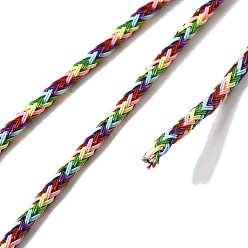 Разноцветный Плетеный шнур из нержавеющей стали, для diy craft, текстурированная круглая, красочный, 3 мм, около 32.81 футов (10 м) / рулон