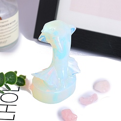 Опал Опалитовые резные фигурки дельфинов, статуи для украшения рабочего стола для домашнего офиса, 75 мм