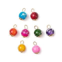 (52) Непрозрачная лаванда Непрозрачные акриловые подвески для волочильного станка, круглые, с 304 петлями из нержавеющей стали, разноцветные, 12.5x7.5 мм, отверстие : 3.5x2.5 мм