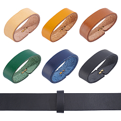 Mixed Color 6Pcs 6 Colors Cowhide Belt Loop Keepers, for Men's Belt Buckle Accessories, Mixed Color, 15mm, 1pc/color