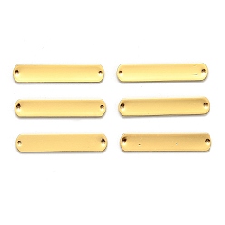 Doré  Liens en laiton, coin rond, rectangle, or, 36x7x1mm, Trou: 1mm, 20 pcs / boîte