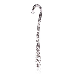 Antik Silber Farbe Tibetischen Stil Legierung Bookmarks, Antik Silber Farbe, 119x20x2.5 mm, Bohrung: 2.5 mm