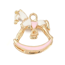 Лавандовый румянец Подвески из эмали и сплава, золотые, лошадь очарование, лавандовый румянец, 25x22x6 мм, отверстие : 3 мм