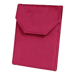 Малиновый Бархатные сумки для хранения ожерелья, rcetangle, малиновый, 20.5x15.5x0.18 см