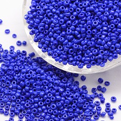 Blue 12/0 Glass Seed Beads, Grade A, Round, Opaque Colours, Blue, 1.8~2.0mm, Hole: 0.8mm, about 28000pcs/pound