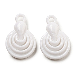 White Opaque Acrylic Pendants, Spiral, White, 29.5x19x8mm, Hole: 3mm, about 290pcs/500g